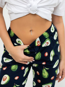Брюки пижамные женские, модель 162, трикотаж (48 размер, Авокадо, синий)